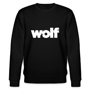 Wolf Logo original weißen Wolf - Stanley/Stella Unisex Bio-Sweatshirt CHANGER  - Schwarz - Vorne - Nik (191cm) & Marisol (170cm)