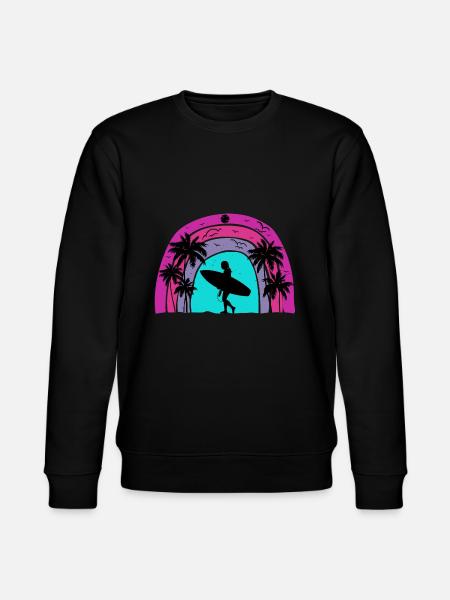 Surf retro sunset - Stanley/Stella CHANGER Unisex Organic Sweatshirt - black