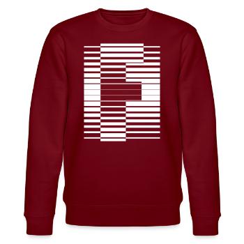 LETTER F - Stanley/Stella CHANGER Unisex Organic Sweatshirt - burgundy - Front - Nik (191cm) & Marisol (170cm)
