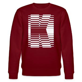 LETTER K - Stanley/Stella CHANGER Unisex Organic Sweatshirt - burgundy - Front - Nik (191cm) & Marisol (170cm)