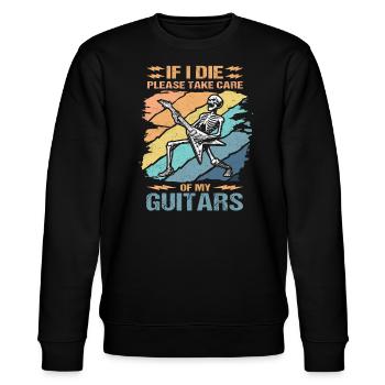 Gitarre Lustiger Gitarrist Rock Gitarrenlehrer - Stanley/Stella Unisex Bio-Sweatshirt CHANGER  - Schwarz - Vorne - Nik (191cm) & Marisol (170cm)