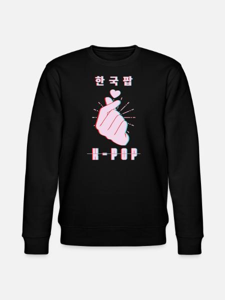K-Pop kjærlighetsskilt med hjerte og hånd - Stanley/Stella CHANGER økologisk unisex-sweatshirt - svart