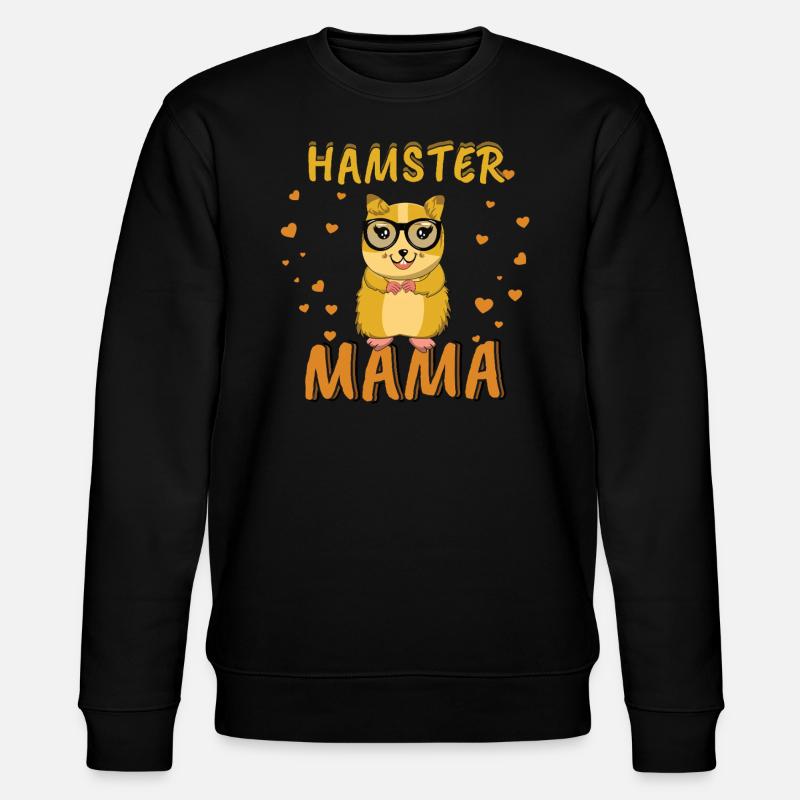 Süße Hamster Mama Illustration - Stanley/Stella Unisex Bio-Sweatshirt CHANGER - Schwarz