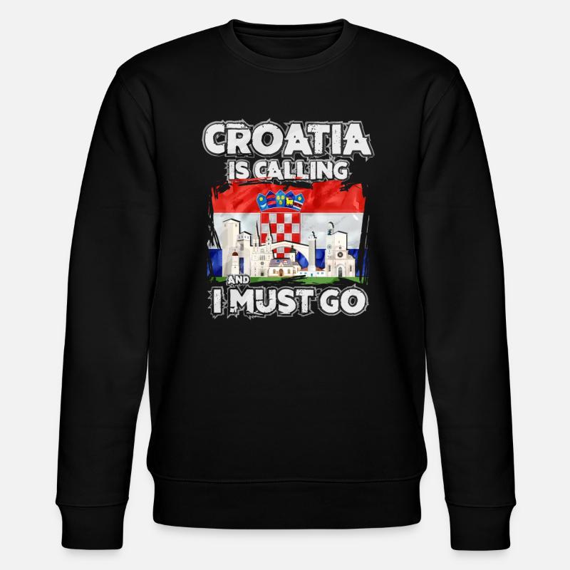 Kroatien - Stanley/Stella Unisex Bio-Sweatshirt CHANGER  - Schwarz