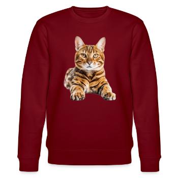 Toyger - Stanley/Stella CHANGER Unisex Organic Sweatshirt - burgundy - Front - Nik (191cm) & Marisol (170cm)