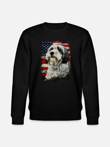 American Flag Bobtail - Stanley/Stella CHANGER Unisex Organic Sweatshirt - black