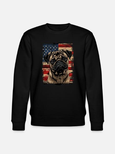 Pug America Usa - Stanley/Stella CHANGER Unisex Organic Sweatshirt - black