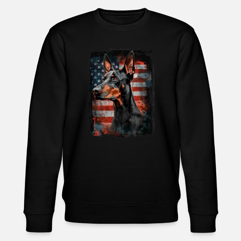 Dobermann Pinscher Amerika Usa - Stanley/Stella Unisex Bio-Sweatshirt CHANGER  - Schwarz