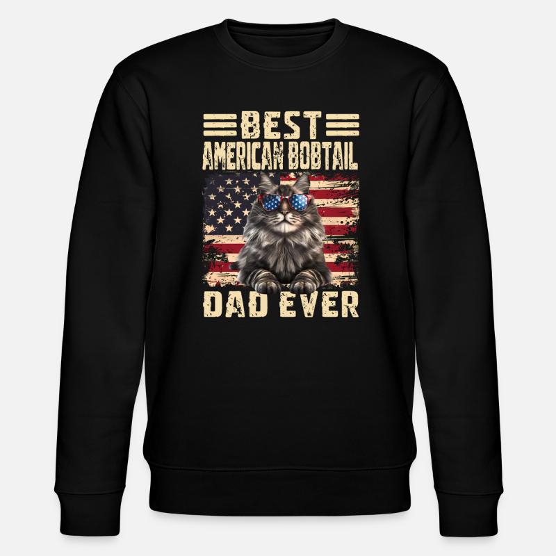 American Bobtail Papa - Stanley/Stella Unisex Bio-Sweatshirt CHANGER  - Schwarz