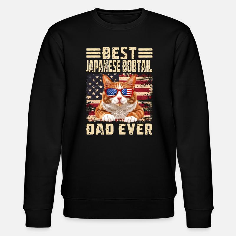 Japanese Bobtail Papa - Stanley/Stella Unisex Bio-Sweatshirt CHANGER - Schwarz