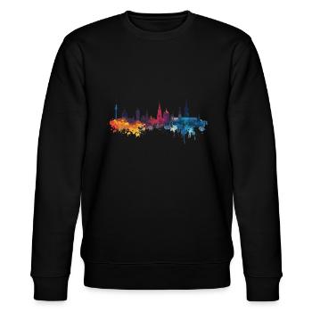 Neu Wulmstorf⁠ - Stanley/Stella Unisex Bio-Sweatshirt CHANGER  - Schwarz - Vorne - Nik (191cm) & Marisol (170cm)