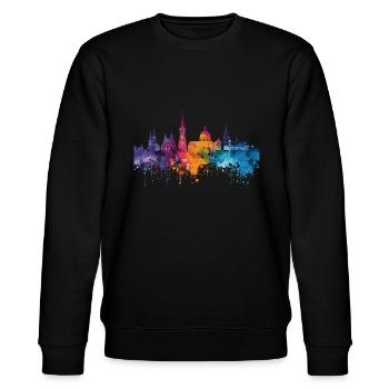 Bielefeld - Stanley/Stella Unisex Bio-Sweatshirt CHANGER  - Schwarz - Vorne - Nik (191cm) & Marisol (170cm)
