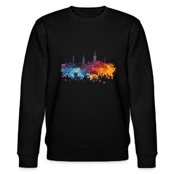 Büdingen - Stanley/Stella Unisex Bio-Sweatshirt CHANGER  - Schwarz - Vorne - Nik (191cm) & Marisol (170cm)