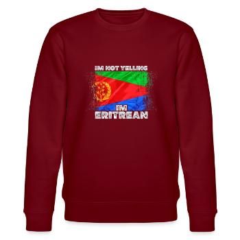 Eritrea - Stanley/Stella CHANGER Unisex Organic Sweatshirt - burgundy - Front - Nik (191cm) & Marisol (170cm)