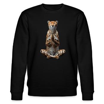 Gepard - Stanley/Stella Unisex Bio-Sweatshirt CHANGER  - Schwarz - Vorne - Nik (191cm) & Marisol (170cm)