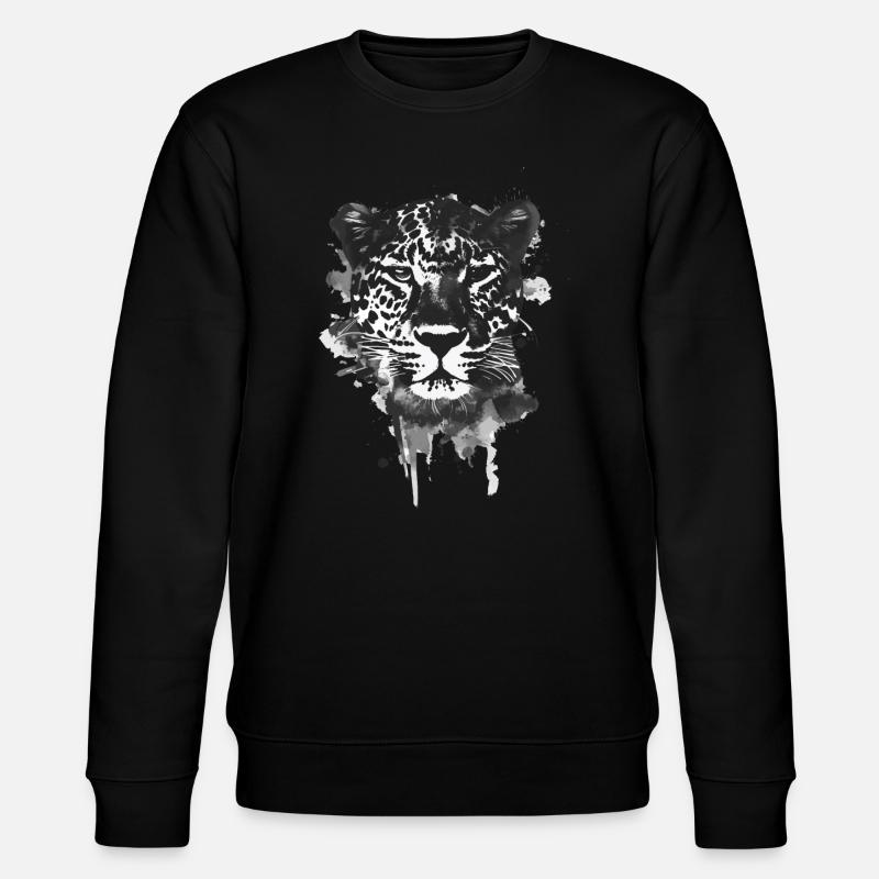 Leopard - Stanley/Stella CHANGER Unisex Organic Sweatshirt - black