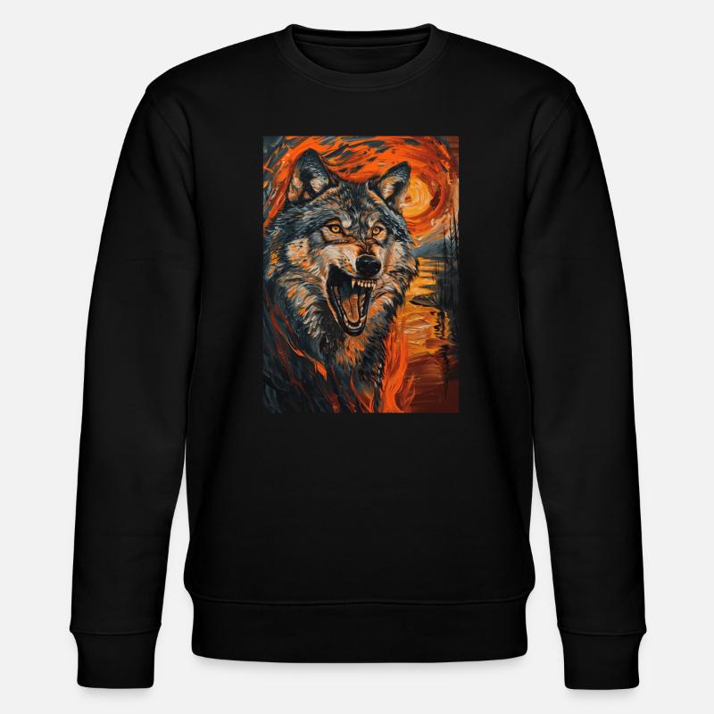 Wolf - Stanley/Stella Unisex Bio-Sweatshirt CHANGER  - Schwarz
