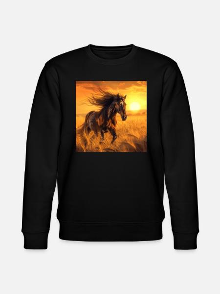 Pferd - Stanley/Stella Unisex Bio-Sweatshirt CHANGER - Schwarz
