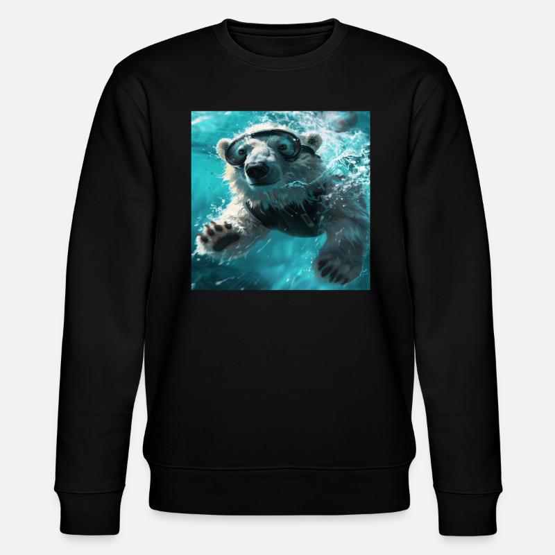 Ours blanc - Sweat bio CHANGER Stanley/Stella Unisexe - noir