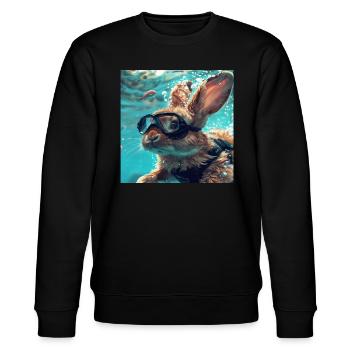 Rabbit - Stanley/Stella CHANGER Unisex Organic Sweatshirt - black - Front - Nik (191cm) & Marisol (170cm)