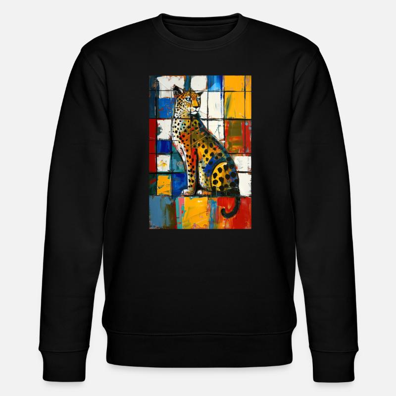 Leopard - Stanley/Stella CHANGER Unisex Organic Sweatshirt - black