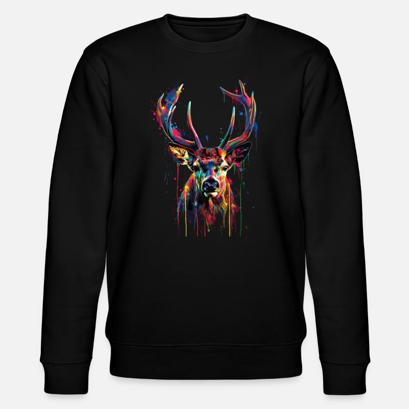 chevreuil - Sweat bio CHANGER Stanley/Stella Unisexe - noir