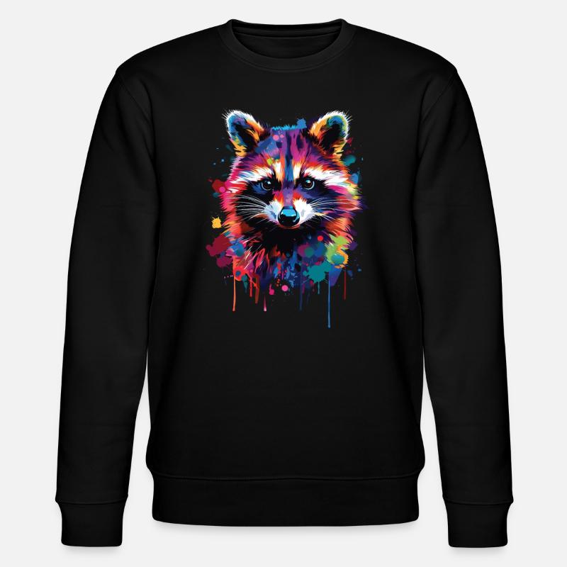 Waschbär - Stanley/Stella Unisex Bio-Sweatshirt CHANGER  - Schwarz