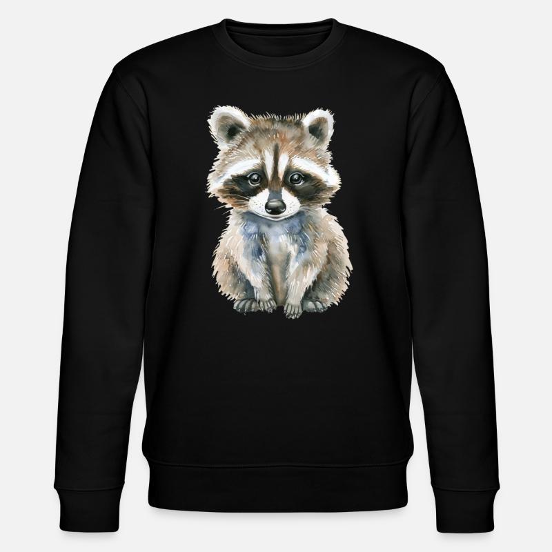 Waschbär - Stanley/Stella Unisex Bio-Sweatshirt CHANGER  - Schwarz