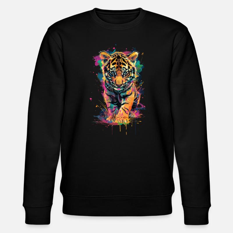 Tiger - Stanley/Stella Unisex Bio-Sweatshirt CHANGER  - Schwarz