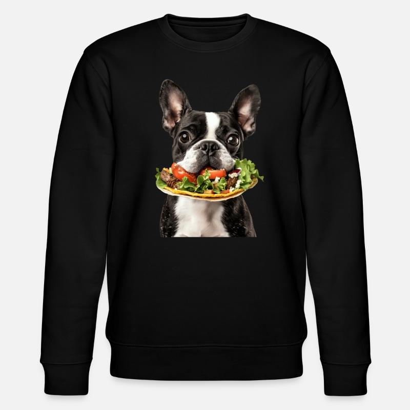 Boston Terrier - Stanley/Stella Unisex Bio-Sweatshirt CHANGER  - Schwarz