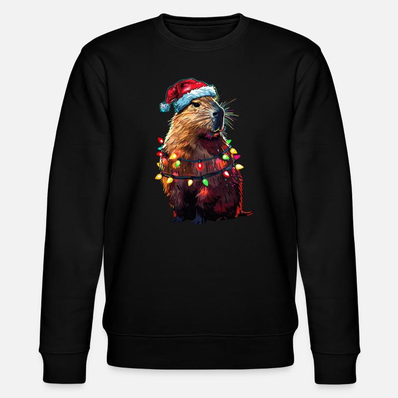 Capybara Christmas - Stanley/Stella CHANGER Unisex Organic Sweatshirt - black