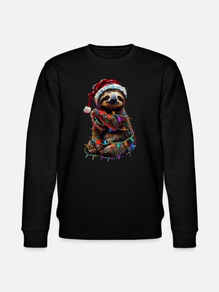 Sloth Christmas - Stanley/Stella CHANGER Unisex Organic Sweatshirt - black
