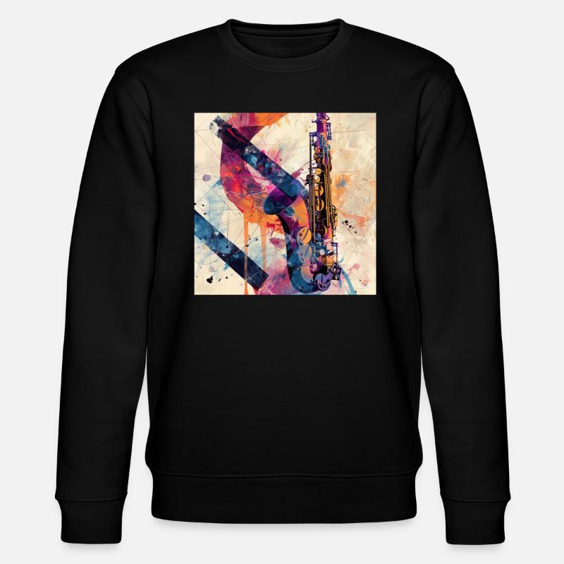 Saxophon - Stanley/Stella Unisex Bio-Sweatshirt CHANGER  - Schwarz