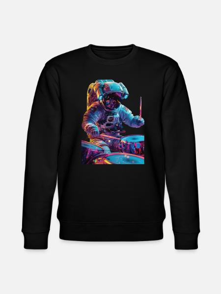 Astronaut Trommeln - Stanley/Stella Unisex Bio-Sweatshirt CHANGER - Schwarz