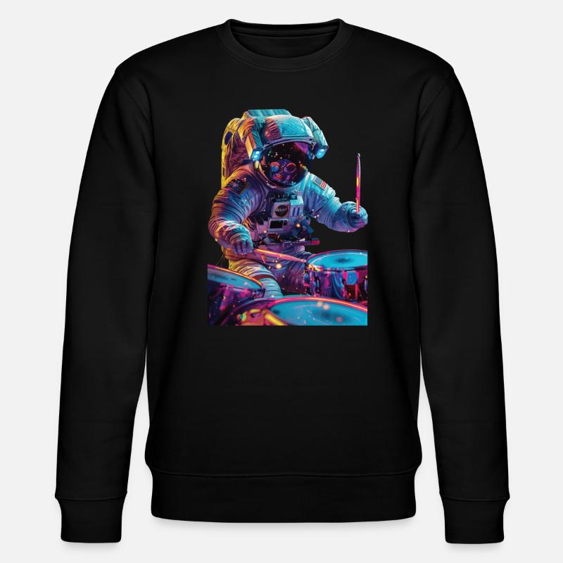 Astronaut Drums - Stanley/Stella CHANGER Unisex Organic Sweatshirt - black
