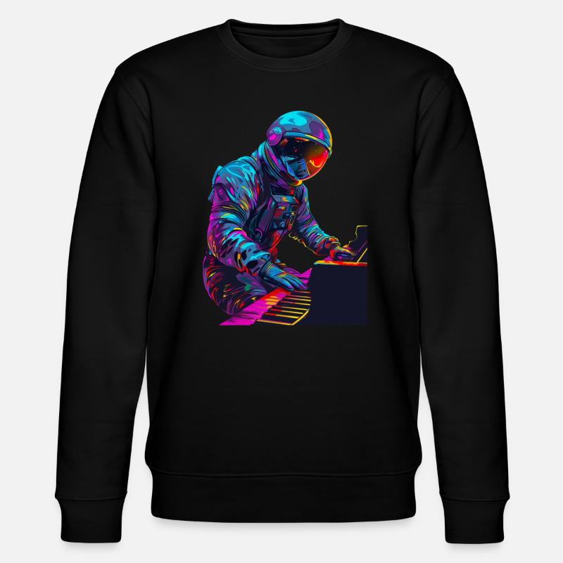 Piano astronaute - Sweat bio CHANGER Stanley/Stella Unisexe - noir