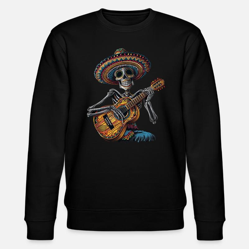 Ukulele Mexican Skeleton - Stanley/Stella CHANGER Unisex Organic Sweatshirt - black