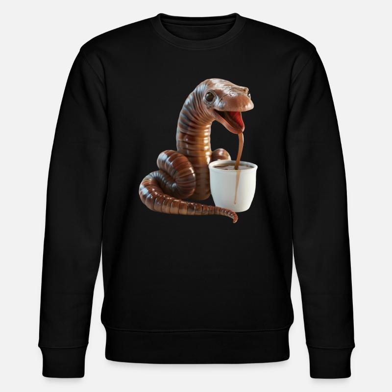 Wurm Kaffee - Stanley/Stella Unisex Bio-Sweatshirt CHANGER  - Schwarz
