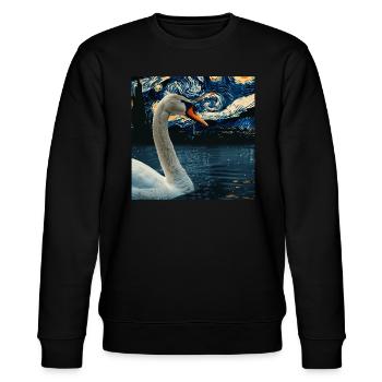 Schwan - Stanley/Stella Unisex Bio-Sweatshirt CHANGER  - Schwarz - Vorne - Nik (191cm) & Marisol (170cm)