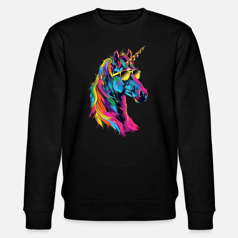 Einhorn - Stanley/Stella Unisex Bio-Sweatshirt CHANGER  - Schwarz