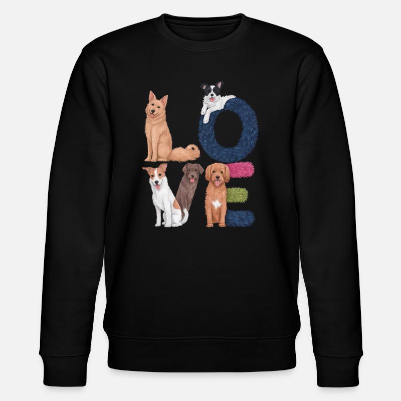 Liebe Hunde - Stanley/Stella Unisex Bio-Sweatshirt CHANGER  - Schwarz