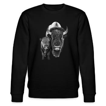 Bison - Stanley/Stella Unisex Bio-Sweatshirt CHANGER  - Schwarz - Vorne - Nik (191cm) & Marisol (170cm)
