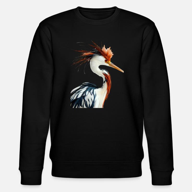 Reiher Vogel - Stanley/Stella Unisex Bio-Sweatshirt CHANGER  - Schwarz