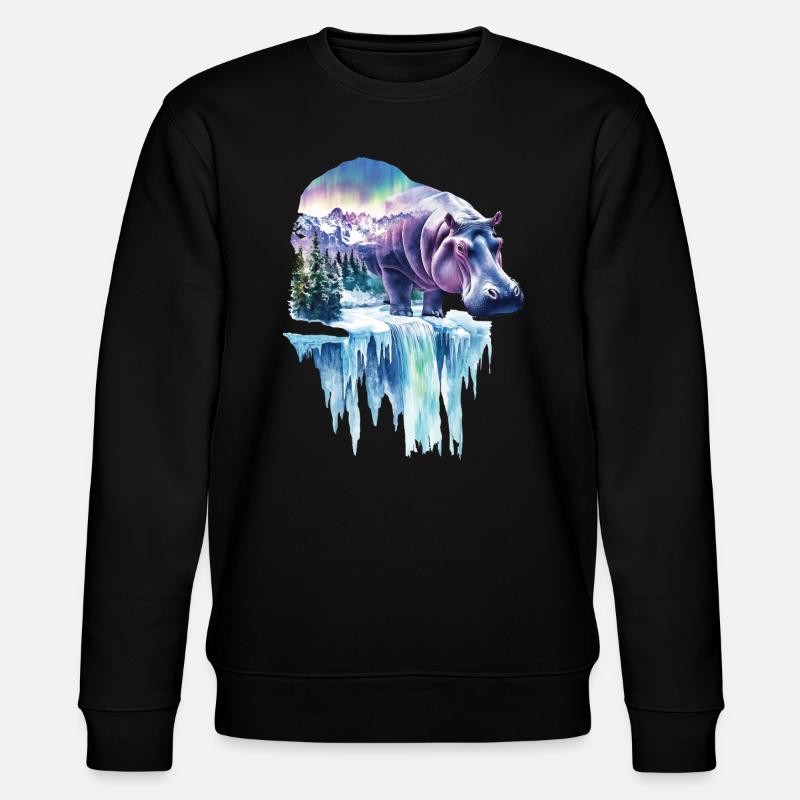 Nilpferd - Stanley/Stella Unisex Bio-Sweatshirt CHANGER  - Schwarz