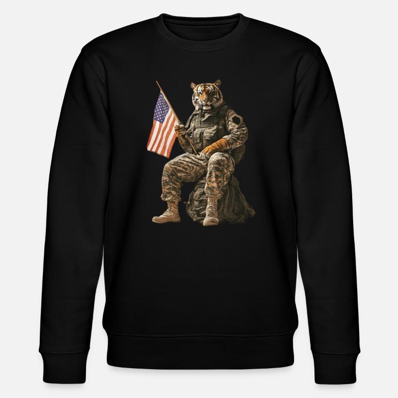 Tiger - Stanley/Stella Unisex Bio-Sweatshirt CHANGER - Schwarz