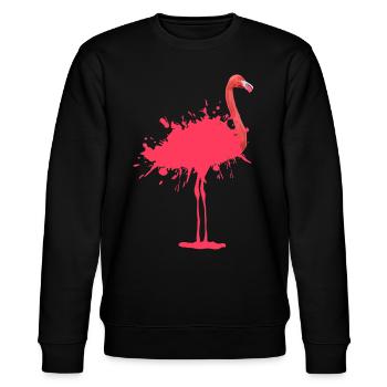 Flamingo - color blob - Stanley/Stella CHANGER Unisex Organic Sweatshirt - black - Front - Nik (191cm) & Marisol (170cm)