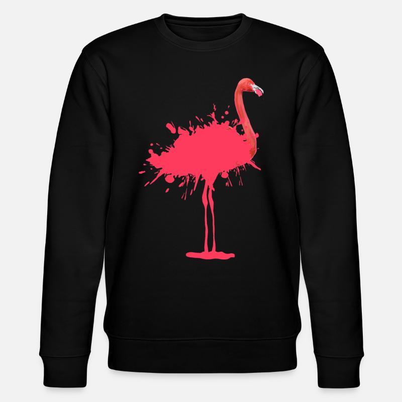 Flamingo - Farbklecks - Stanley/Stella Unisex Bio-Sweatshirt CHANGER  - Schwarz