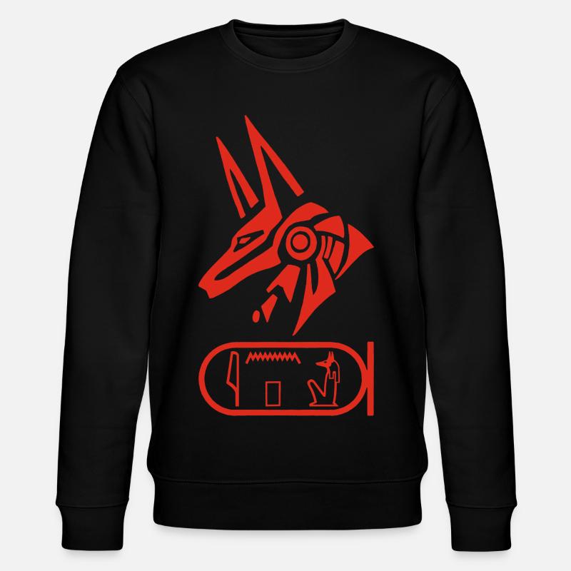 Gott Anubis (rot) - Stanley/Stella Unisex Bio-Sweatshirt CHANGER  - Schwarz