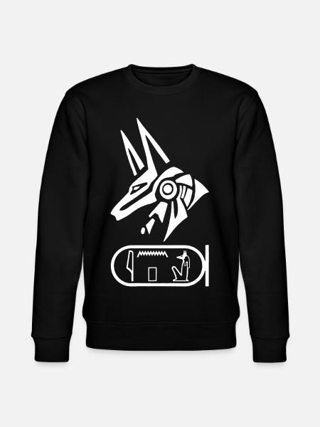 Ägyptischer Gott Anubis (weiß) - Stanley/Stella Unisex Bio-Sweatshirt CHANGER  - Schwarz