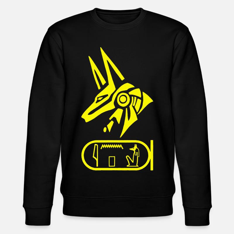Dieu égyptien Anubis (jaune) - Sweat bio CHANGER Stanley/Stella Unisexe - noir
